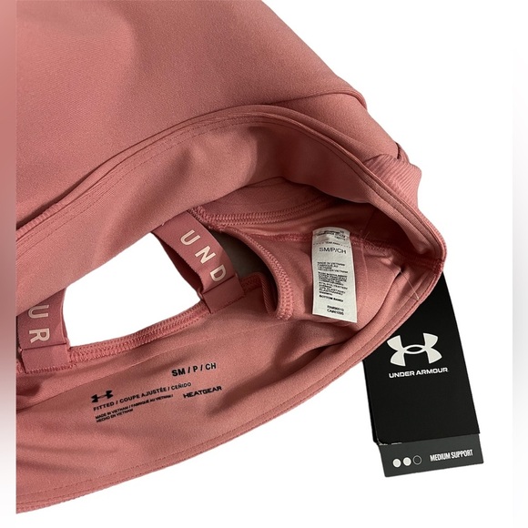Under Armour size small NWT fitted infinity pink/mauve sports bra athletic bra - Picture 6 of 6